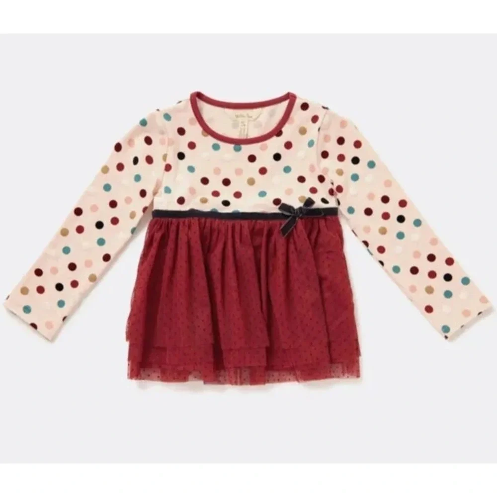 Matilda Jane Just Imagine Ronnie Girls Polka‎ Dot Party Top Size 8 Christmas